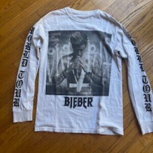 Justin Bieber Concert Dual Sided Tour Long Sleeve T-Shirt
